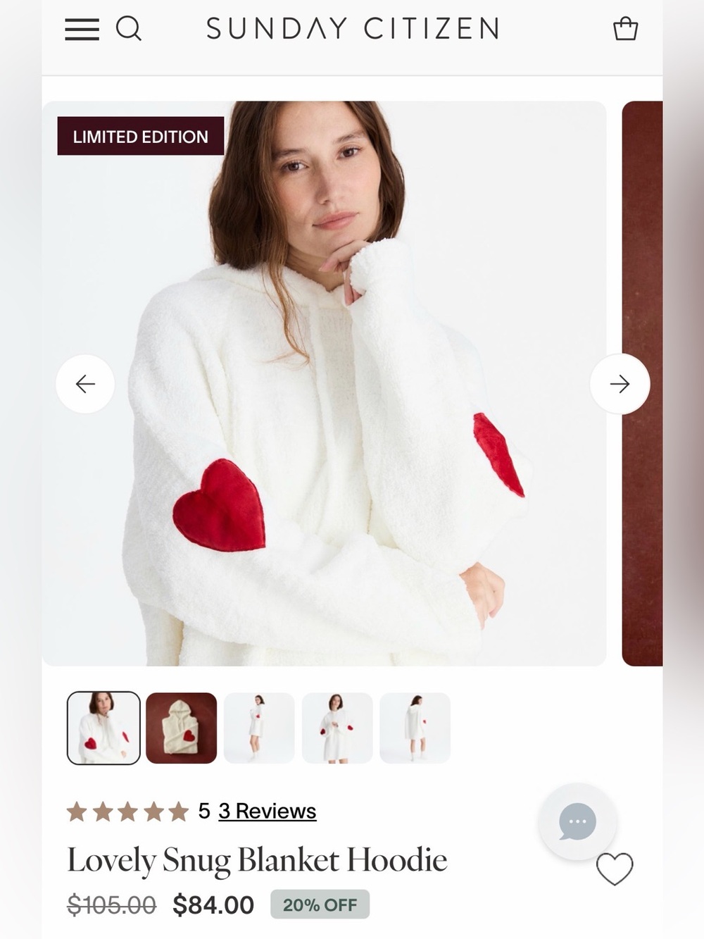 Sunday Citizen Lovely Snug Blanket Hoodie Limited Edition